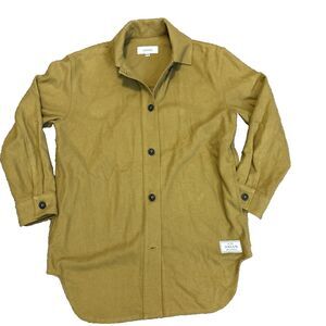 Anian Painters Coat Jacket in Timber Brown Recycled Cotton Medium Long Button Up